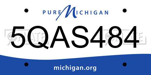 5QAS484 Michigan License Plate