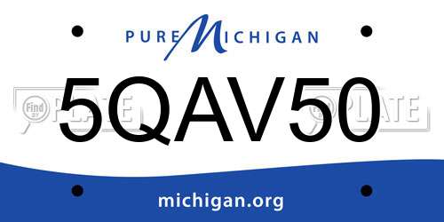 5QAV50 Michigan License Plate