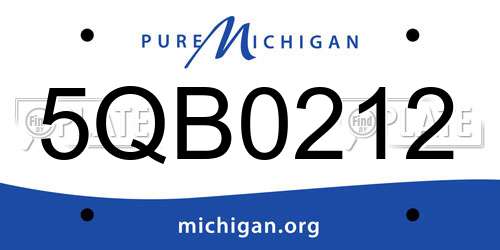 5QB0212 Michigan License Plate