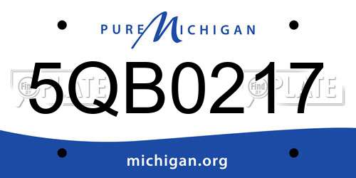 5QB0217 Michigan License Plate