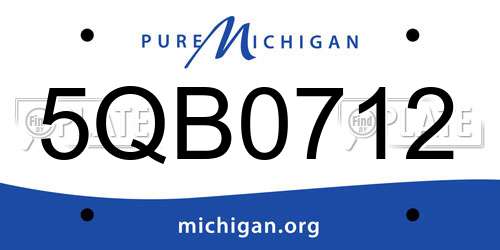 5QB0712 Michigan License Plate
