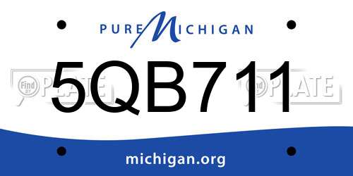 5QB711 Michigan License Plate