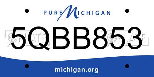 5QBB853 Michigan License Plate