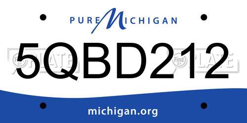 5QBD212 Michigan License Plate