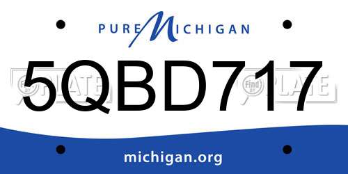 5QBD717 Michigan License Plate