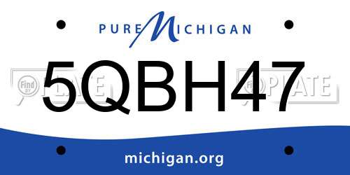 5QBH47 Michigan License Plate