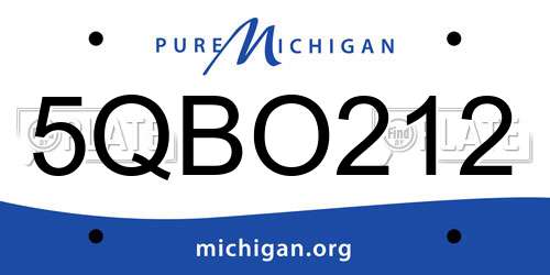 5QBO212 Michigan License Plate