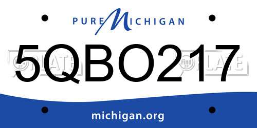 5QBO217 Michigan License Plate