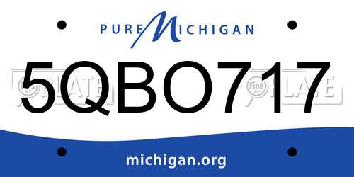 5QBO717 Michigan License Plate