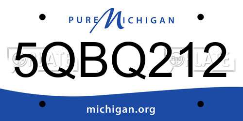 5QBQ212 Michigan License Plate
