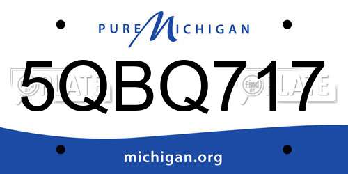 5QBQ717 Michigan License Plate