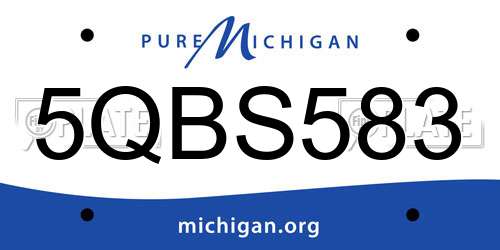5QBS583 Michigan License Plate
