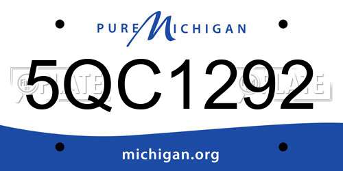 5QC1292 Michigan License Plate
