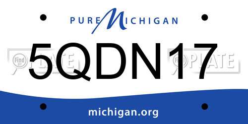 5QDN17 Michigan License Plate