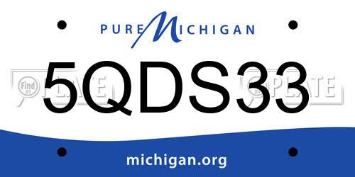 5QDS33 Michigan License Plate