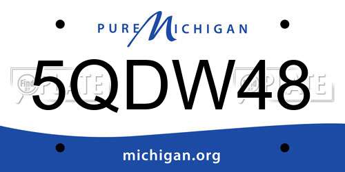 5QDW48 Michigan License Plate