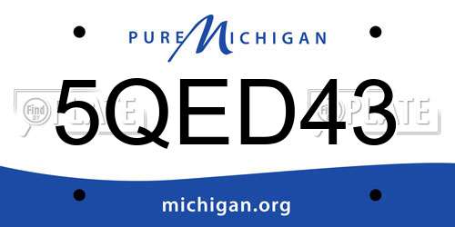 5QED43 Michigan License Plate