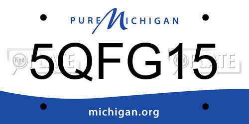 5QFG15 Michigan License Plate