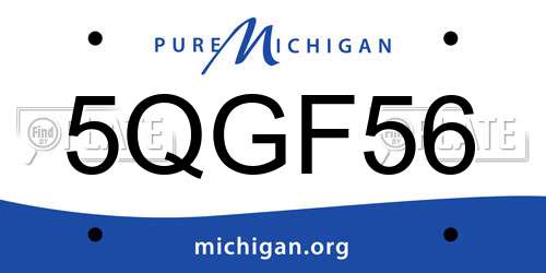 5QGF56 Michigan License Plate