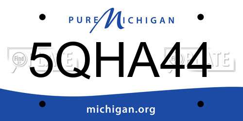 5QHA44 Michigan License Plate