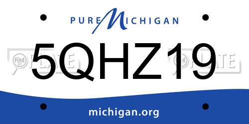 5QHZ19 Michigan License Plate