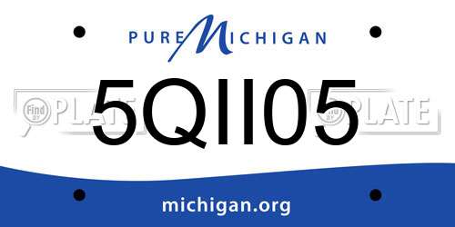 5QII05 Michigan License Plate