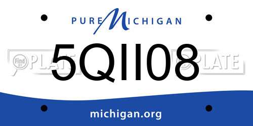 5QII08 Michigan License Plate