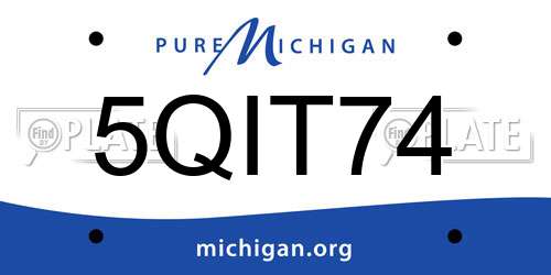 5QIT74 Michigan License Plate