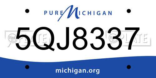 5QJ8337 Michigan License Plate