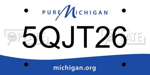 5QJT26 Michigan License Plate