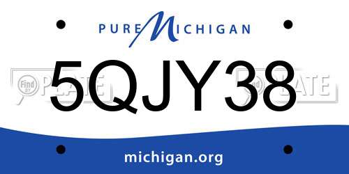 5QJY38 Michigan License Plate