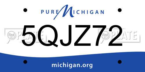 5QJZ72 Michigan License Plate