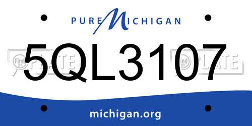 5QL3107 Michigan License Plate