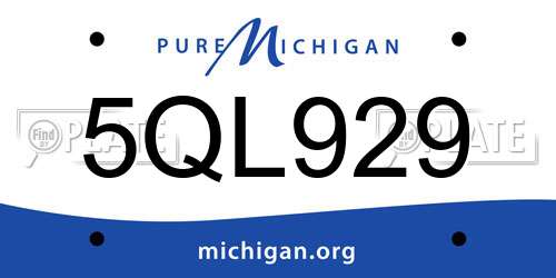 5QL929 Michigan License Plate