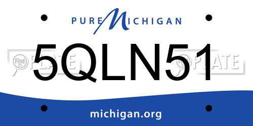 5QLN51 Michigan License Plate