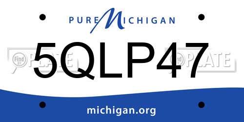 5QLP47 Michigan License Plate