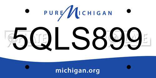 5QLS899 Michigan License Plate