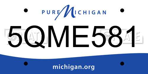 5QME581 Michigan License Plate