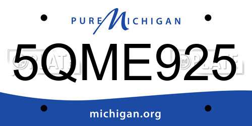 5QME925 Michigan License Plate