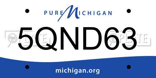 5QND63 Michigan License Plate