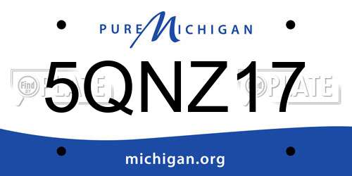 5QNZ17 Michigan License Plate