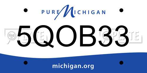 5QOB33 Michigan License Plate