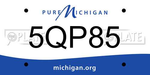 5QP85 Michigan License Plate