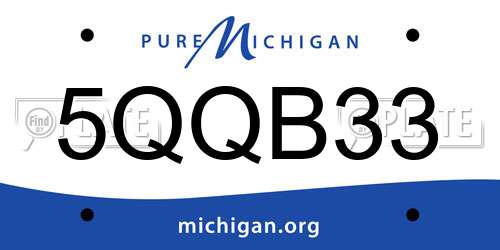 5QQB33 Michigan License Plate
