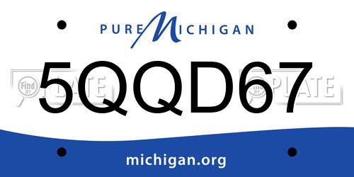 5QQD67 Michigan License Plate