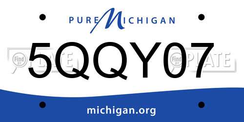 5QQY07 Michigan License Plate