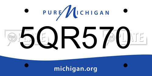 5QR570 Michigan License Plate