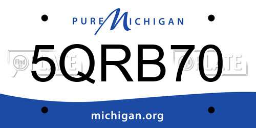 5QRB70 Michigan License Plate