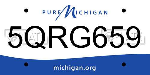 5QRG659 Michigan License Plate