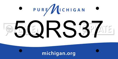 5QRS37 Michigan License Plate